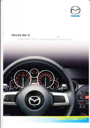 Mazda MX-5 Farbkarte August 2005