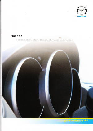 Mazda 3 Farbkarte Oktober 2003
