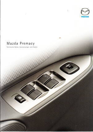 Farbkarte Mazda Premacy Februar 2003