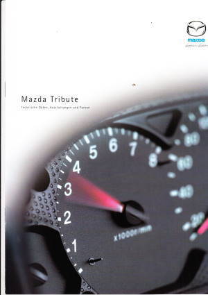 Farbkarte Mazda Tribute Juli 2001