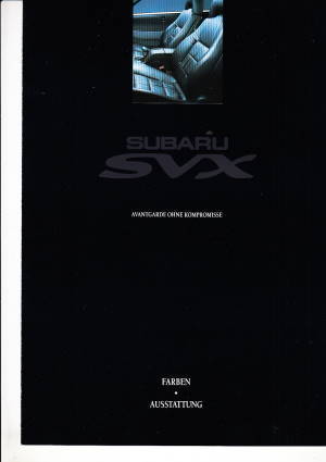 Farbkarte Subaru SVX November 1992