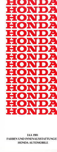 Farbkarte Honda PKW Programm 1981