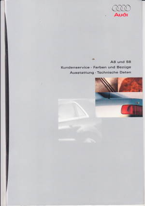 Farbkarte Technik Audi A8 S8 September  1996