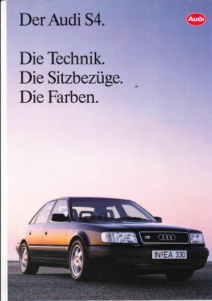 Farbkarte Technik Audi S4 Juli 1992