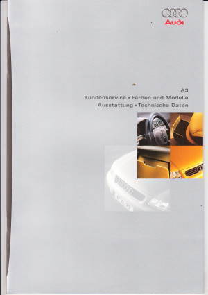 Farbkarte Technik Audi A3 November 1997