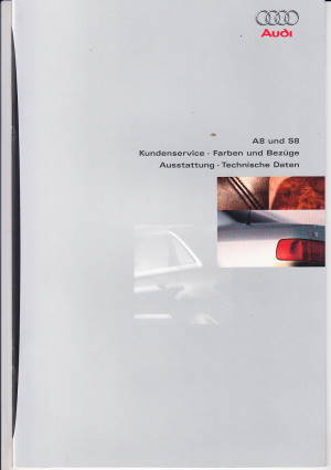 Farbkarte Audi A8 S8 September 1996
