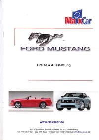 Ford Mustang Preisliste Maxxcar