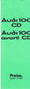 Preisliste Audi 100 CD Mai 1979