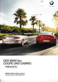 BMW 6er Coupe Cabrio Preisliste Juli 2013