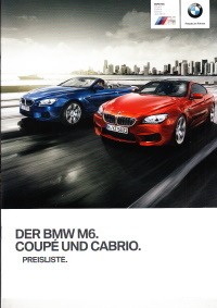 BMW M6 Coupe Cabrio Preisliste Juli 2013