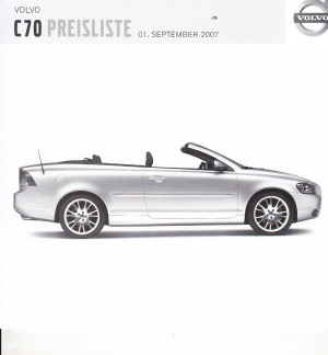 Preisliste Volvo C 70 September 2007