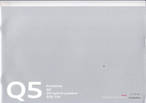 Preisliste Audi Q5 September 2012