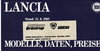 Preisliste Lancia PKW Programm August 1985