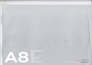 Preisliste Audi A8 September 2015