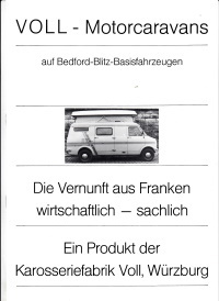 Autoprospekt Voll Wohnmobil Bedford Blitz 1980