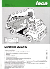 Autoprospekt Teca Wohnmobil Sigma 80