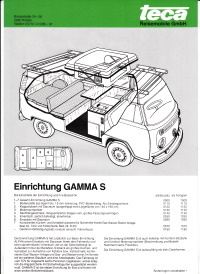 Autoprospekt Teca Wohnmobil Gamma S