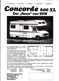 Autoprospekt SKW Concorde 600 XL