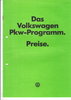 Preisliste VW Programm August 1977 gelocht