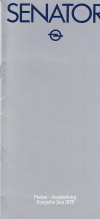 Preisliste Opel Senator Juni 1978