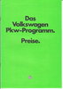 Preisliste VW Programm 80er Jahre