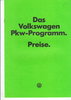 Preisliste VW Programm August 1977