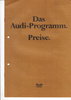 Preisliste Audi Programm August 1977 gelocht