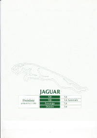 Preisliste Jaguar Programm November 1986