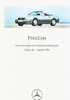 Preisliste Mercedes PKW Programm August 1994