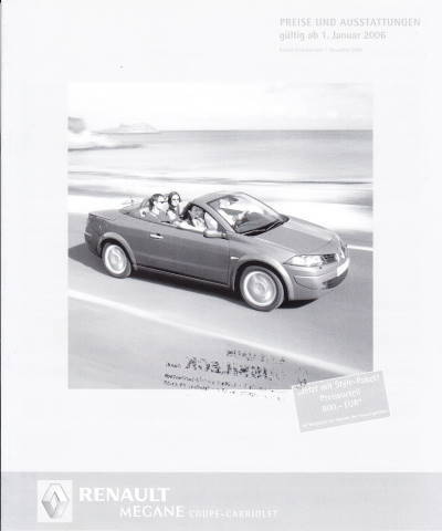 Preisliste Renault Megane Coupe Cabriolet 1 - 2006