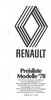Preisliste Renault Programm Juli 1978