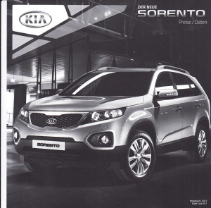 Preisliste Kia Sorento Juli 2011