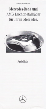 Preisliste Mercedes AMG Leichtmetallräder 9- 1997