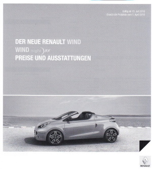 Preisliste Renault Wind Juli 2010