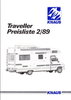 Preisliste Knaus Traveller Februar 1989