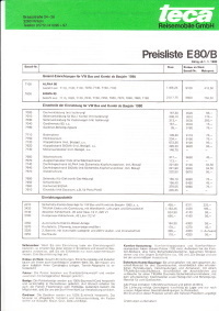 Preisliste E80B Teca Reisemobile 1 - 1980