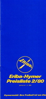 Preisliste Eriba Hymer Februar 1980