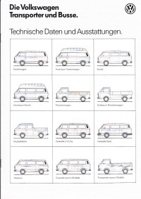 Technikprospekt VW Bus Transporter August 1986