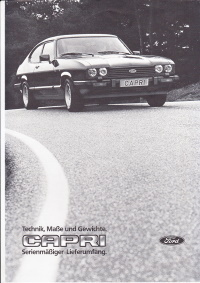 Technikprospekt Ford Capri März 1983
