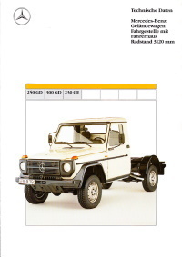 Technikprospekt Mercedes G Klasse Radstand 3120 mm 1990