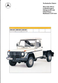 Technikprospekt Mercedes G Klasse Radstand 3120 mm 1988