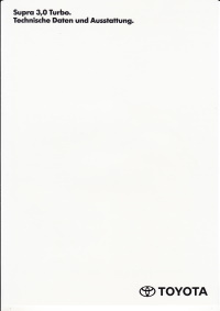 Technikprospekt Toyota Supra 3.0 Turbo September 1991