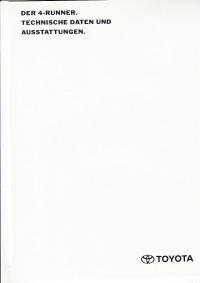 Technikprospekt  Toyota 4-Runner März 1992