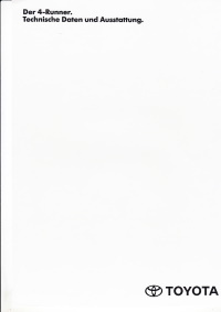 Technikprospekt  Toyota 4-Runner Januar 1991