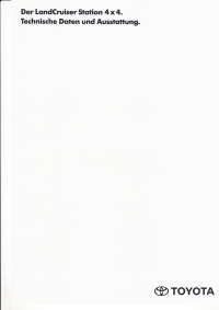 Technikprospekt Toyota Landcruiser Station 4x4 April 1991