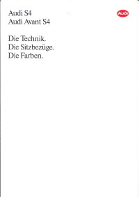 Technikprospekt Audi S4 und Avant Juli 1993