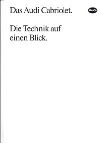 Technikprospekt Audi Cabriolet Juli 1991