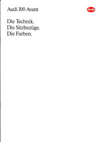 Audi 100 Avant Farbkarte Technik Juli 1993
