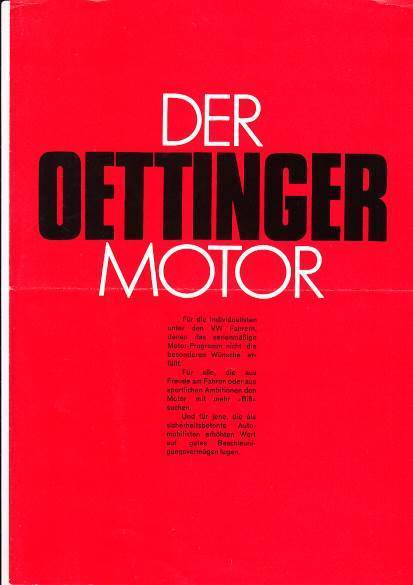 Prospekt der Oettinger Motor 70er Jahre