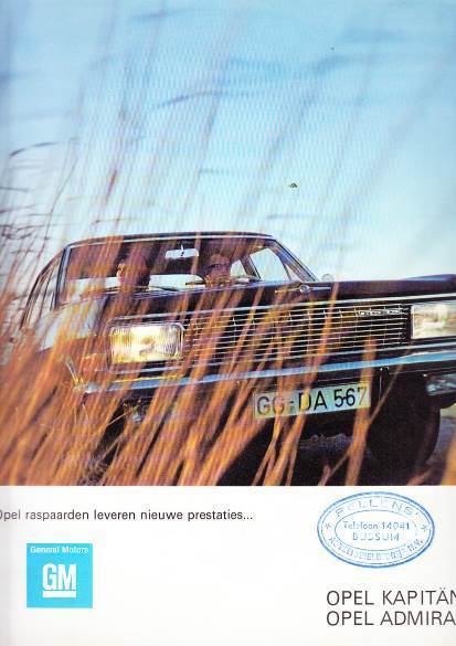 Autoprospekt Opel Kapitän Admiral Niederlande